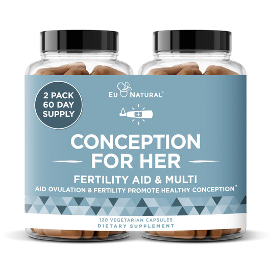 Suplementos de fertilidad Conceptión para mujeres – Apoyo a la ovulación, equilibrio hormonal, ciclos regulares – Vitamina prenatal con mioinositol, folato, vitex