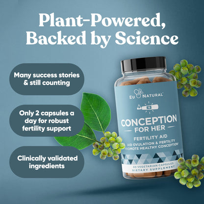 Suplementos de fertilidad Conceptión para mujeres – Apoyo a la ovulación, equilibrio hormonal, ciclos regulares – Vitamina prenatal con mioinositol, folato, vitex