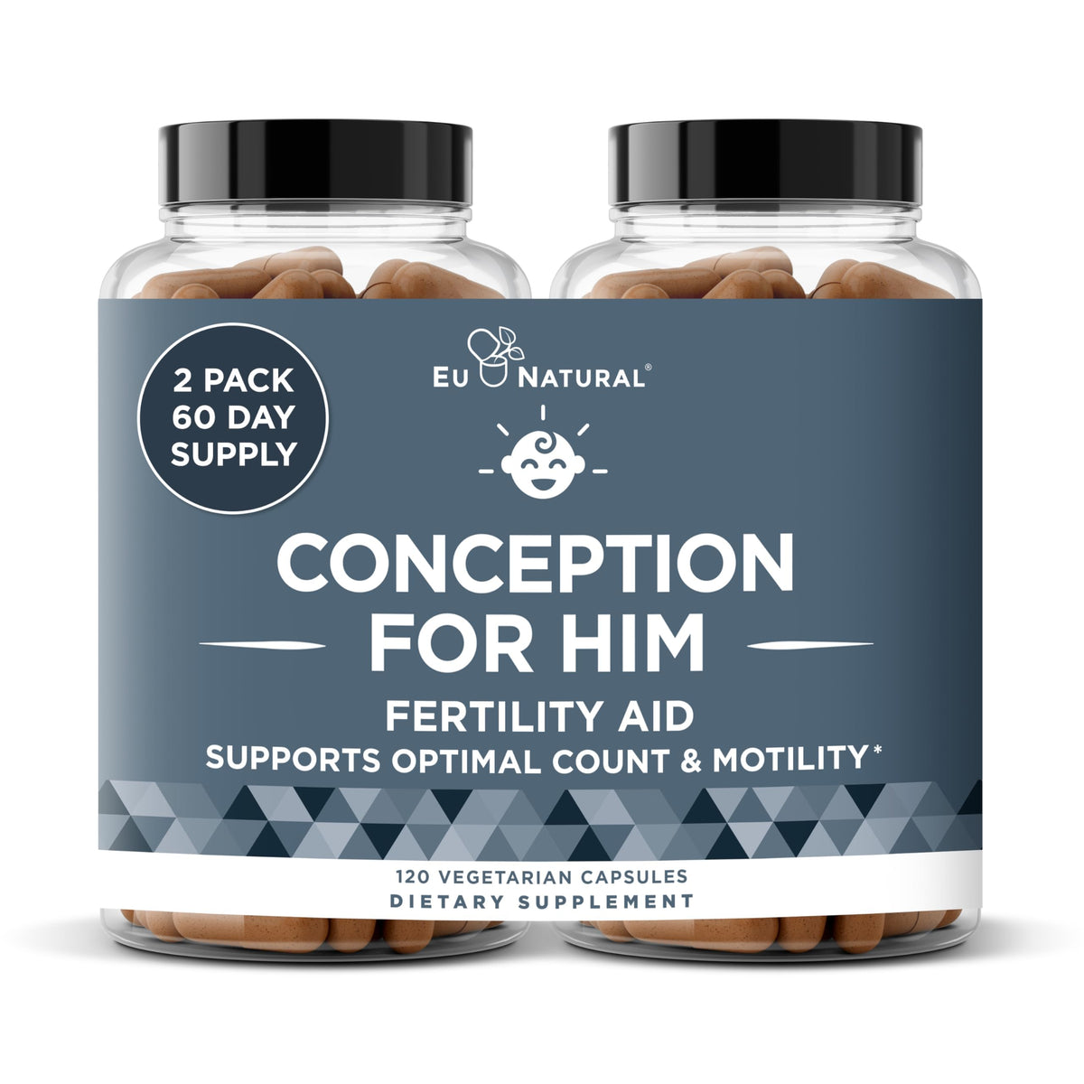 Concepción Para Él – Suplementos de Fertilidad Masculina (Ashwagandha, Folato, Zinc, Magnesio) – 120 Cápsulas Blandas Vegetales
