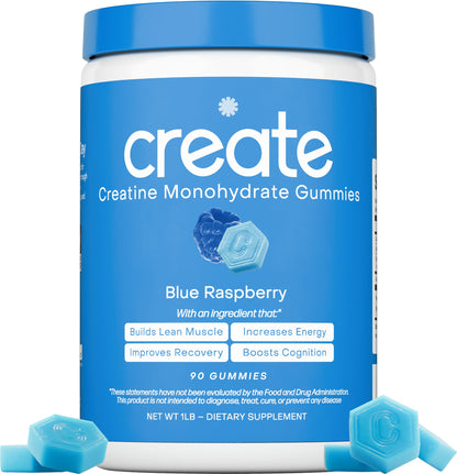 Crea gomitas de monohidrato de creatina | 1,5 g de Creapure por gomita | Sabor naranja | Vegano