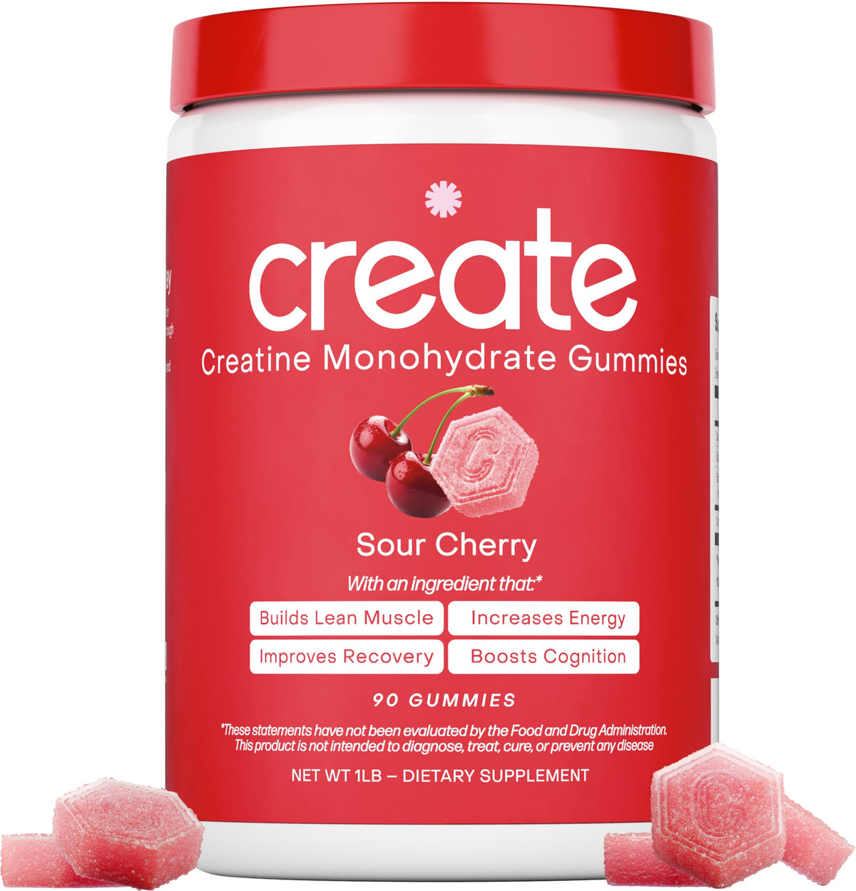 Gominolas de Monohidrato de Creatina 1.5g | Cereza Ácida Veganas Sin Gluten