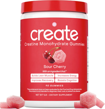 Gominolas de Monohidrato de Creatina 1.5g | Cereza Ácida Veganas Sin Gluten