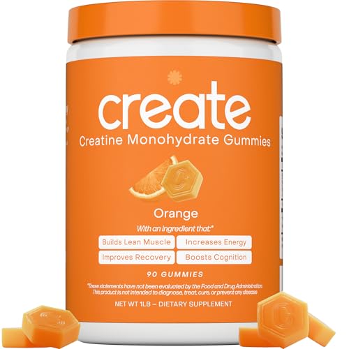 Gomitas de Monohidrato de Creatina 1.5g | Veganas Anti-derretimiento Naranja