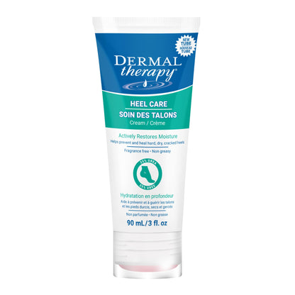 Dermal Therapy heel care cream tube on a white background