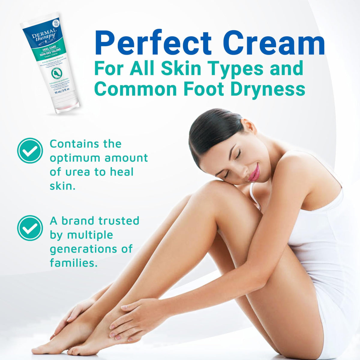 Dermal Therapy Heel Care Cream – 25% Urea & AHAs | Intensive Foot Moisturiser | 3oz