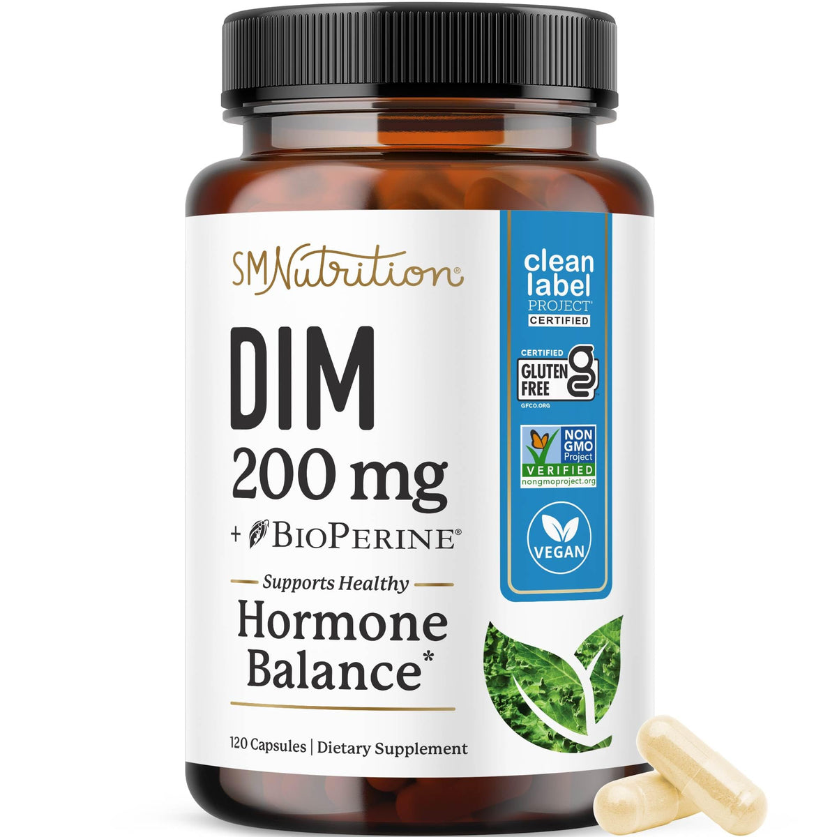 DIM 200mg Estrogen Balance Capsules 120ct | 4-Month Supply | Vegan