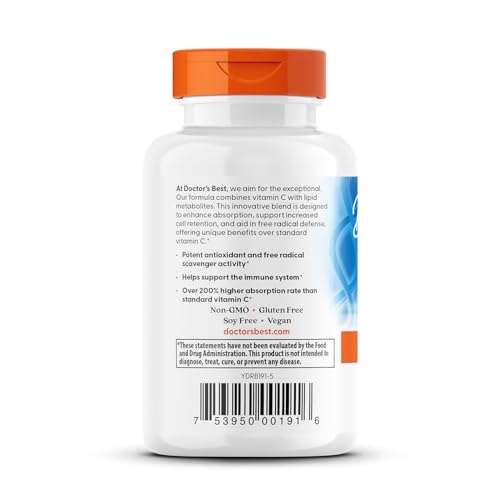 Doctor's Best Vitamina C de alta absorción con PureWay-C — 60 comprimidos