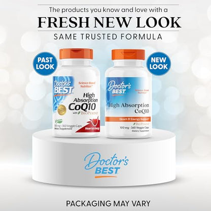Doctor’s Best High Absorption CoQ10 with BioPerine 100mg – 360 Vegan Caps - Calm Era