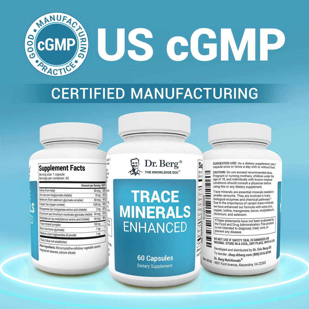 Dr. Berg Trace Minerals Enhanced Complex – 70+ Minerals | 60 Capsules - Calm Era
