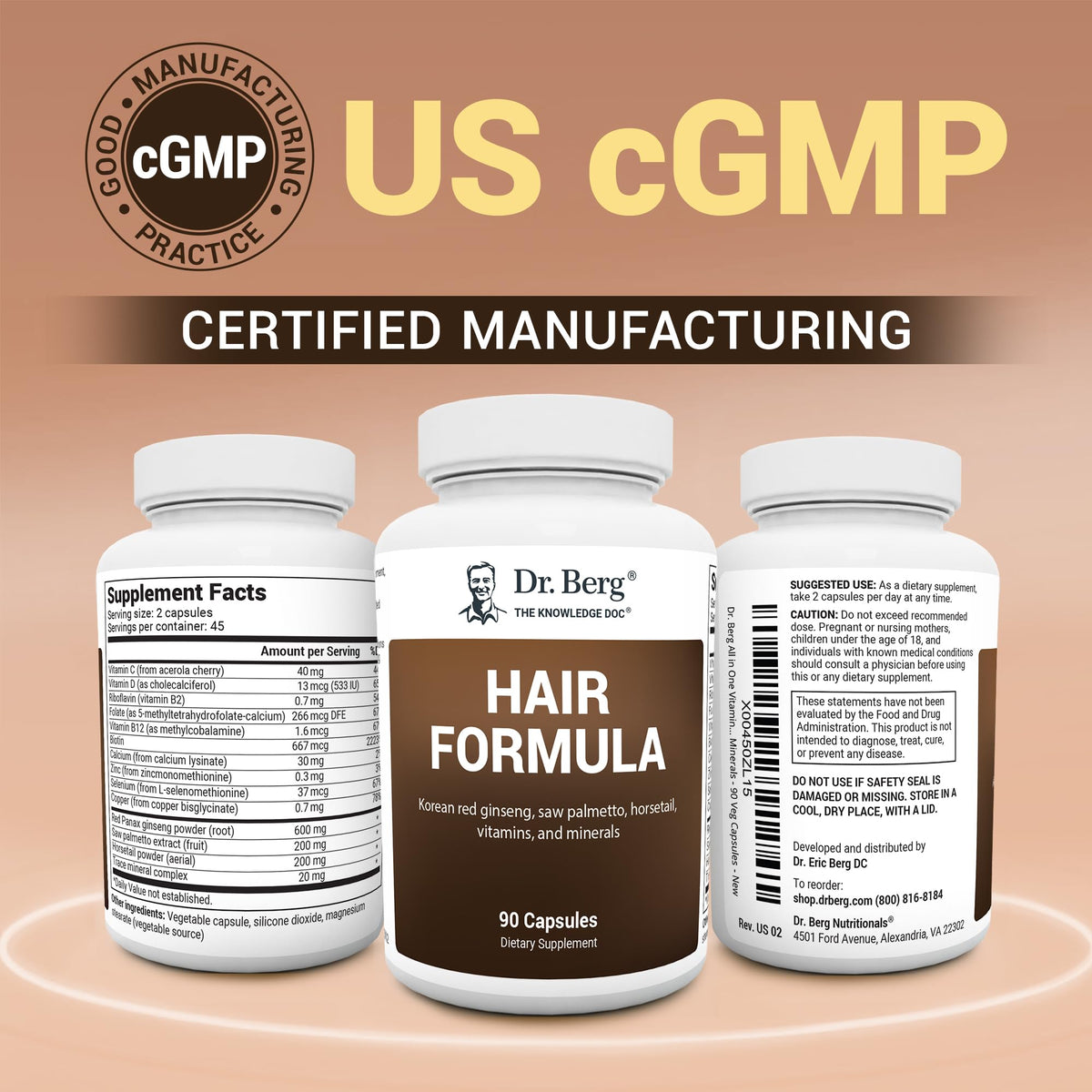 Dr. Berg Hair, Skin & Nails Vitamins, 90 Capsules