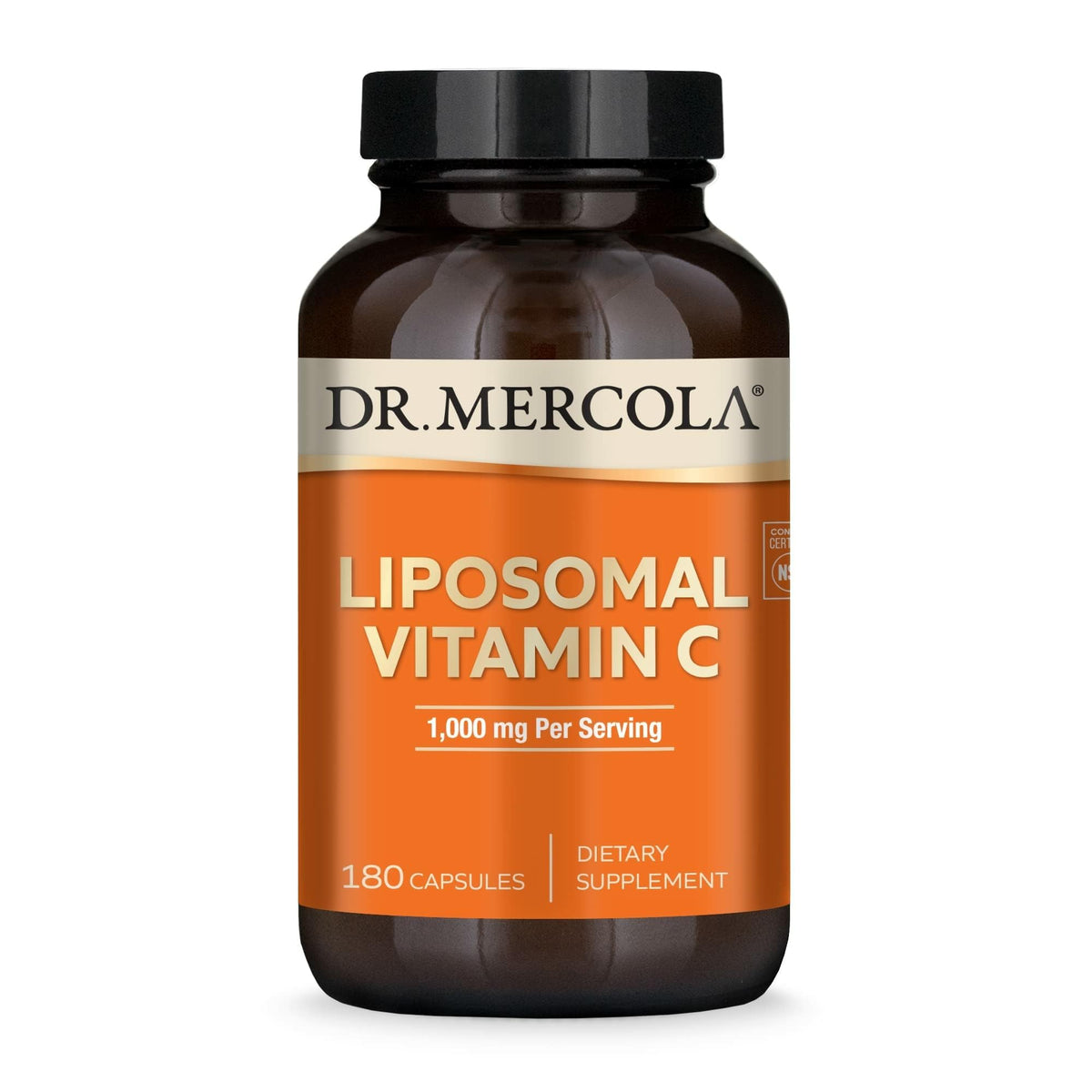 Dr. Mercola Liposomal Vitamin C - 1,000 mg Bioavailable Vitamin C - Immune, Brain, Heart & Eye Support - 180 Capsules - Calm Era