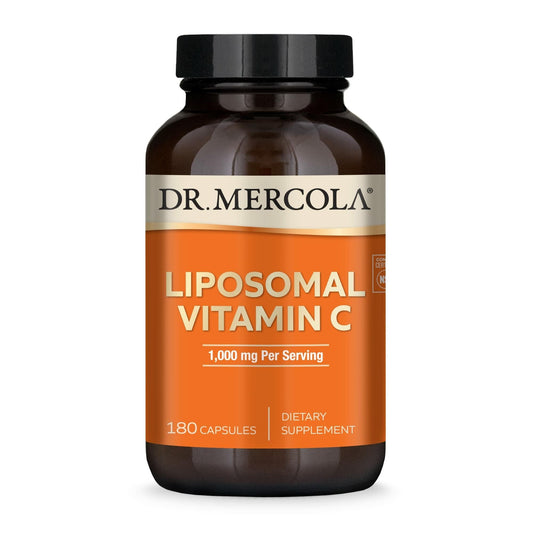 Dr. Mercola Liposomal Vitamin C - 1,000 mg Bioavailable Vitamin C - Immune, Brain, Heart & Eye Support - 180 Capsules - Calm Era