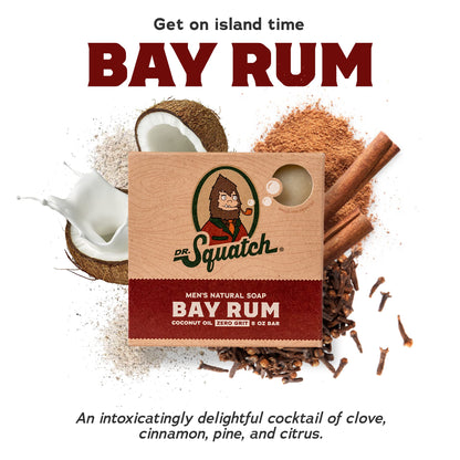Dr. Squatch Jabón en barra natural Bay Rum — Set de regalo de 3 unidades