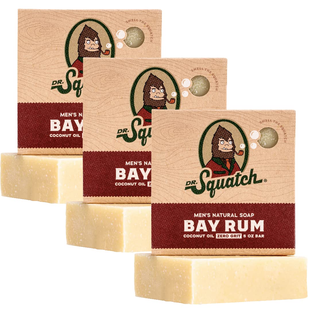 Dr. Squatch Jabón en barra natural Bay Rum — Set de regalo de 3 unidades