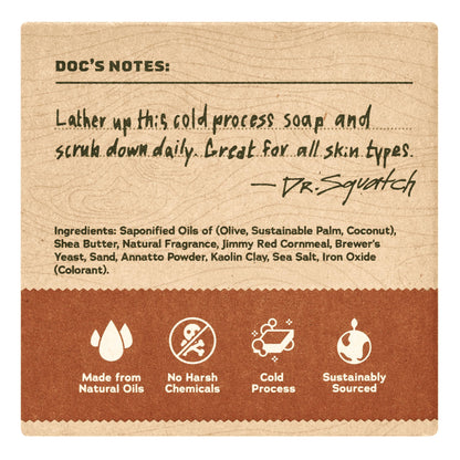 Jabón en barra Dr. Squatch Wood Barrel Bourbon – Proceso natural en frío, paquete de 3 (141 g cada uno)