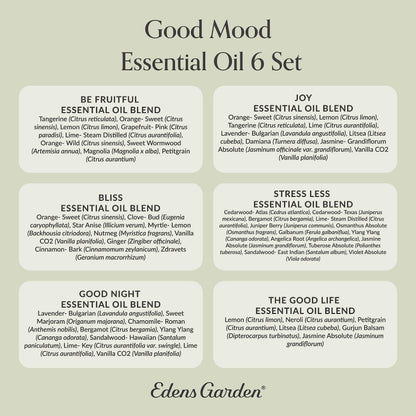 Set de 6 aceites esenciales Good Mood de Edens Garden, 10 ml x 6
