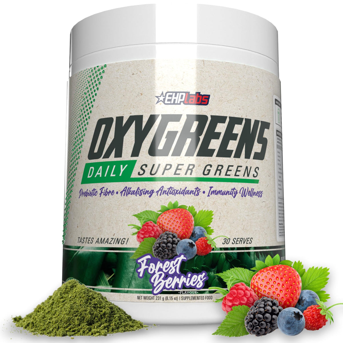EHP Labs OxyGreens Forest Berries – Daily Greens Powder | 30 Servings