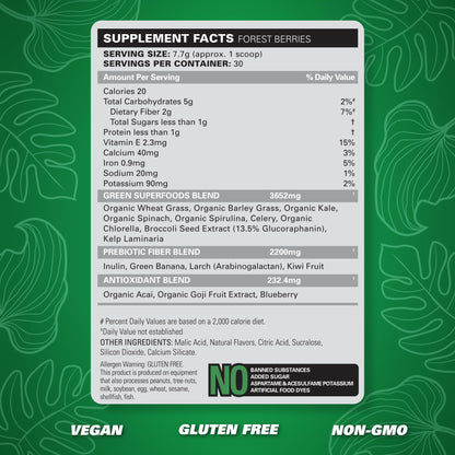 EHP Labs OxyGreens Forest Berries – Daily Greens Powder | 30 Servings