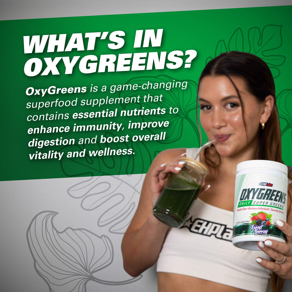 EHP Labs OxyGreens Forest Berries – Daily Greens Powder | 30 Servings