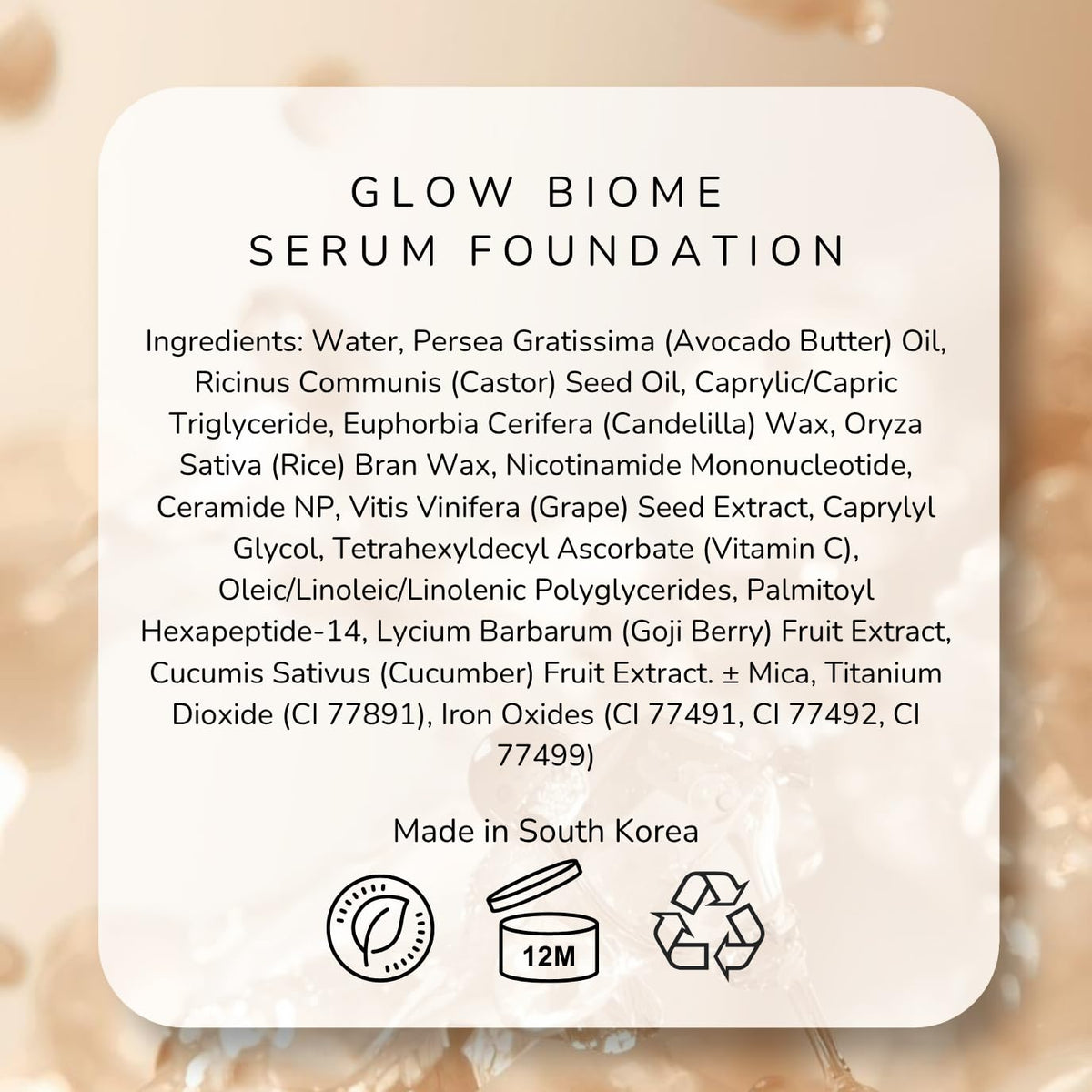 Base de Maquillaje en Suero Emani Glow Biome NAD+ para Piel Sensible 18ml
