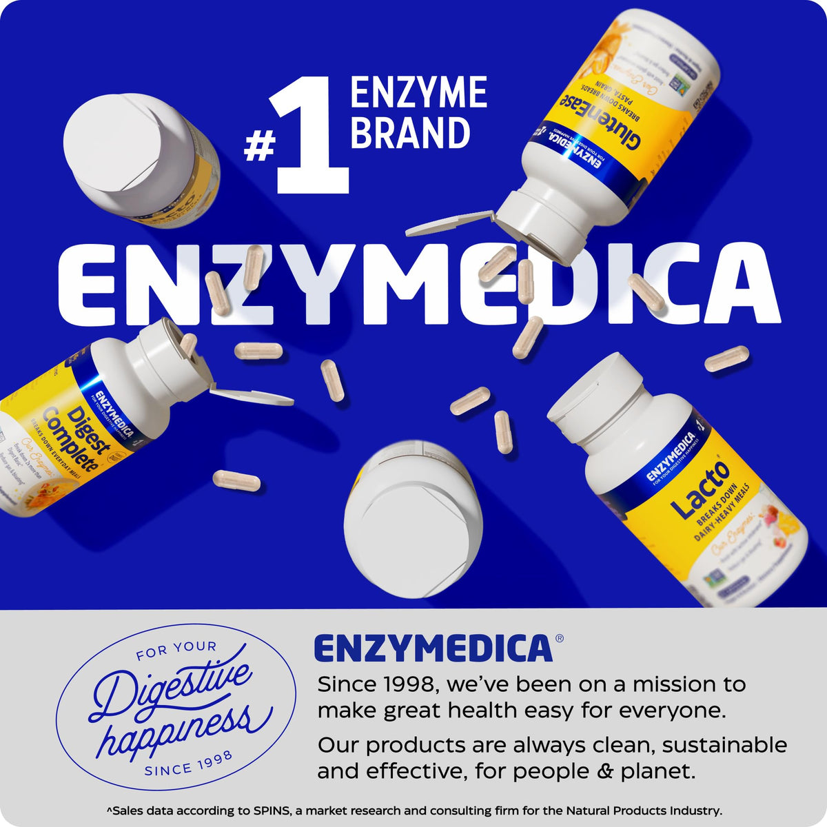Enzymedica Digest Spectrum – Enzimas Digestivas Avanzadas para la Intolerancia al Gluten, Lactosa y Alimentos | 120 Cápsulas