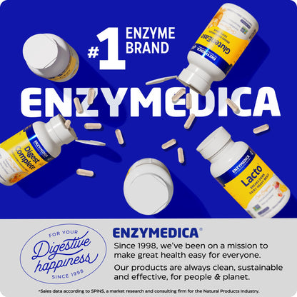 Enzymedica Digest Spectrum – Enzimas Digestivas Avanzadas para la Intolerancia al Gluten, Lactosa y Alimentos | 120 Cápsulas