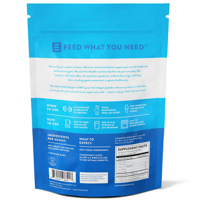 Equip Foods Grass-Fed Collagen Powder – Unflavored, Non-GMO | 30 Servings
