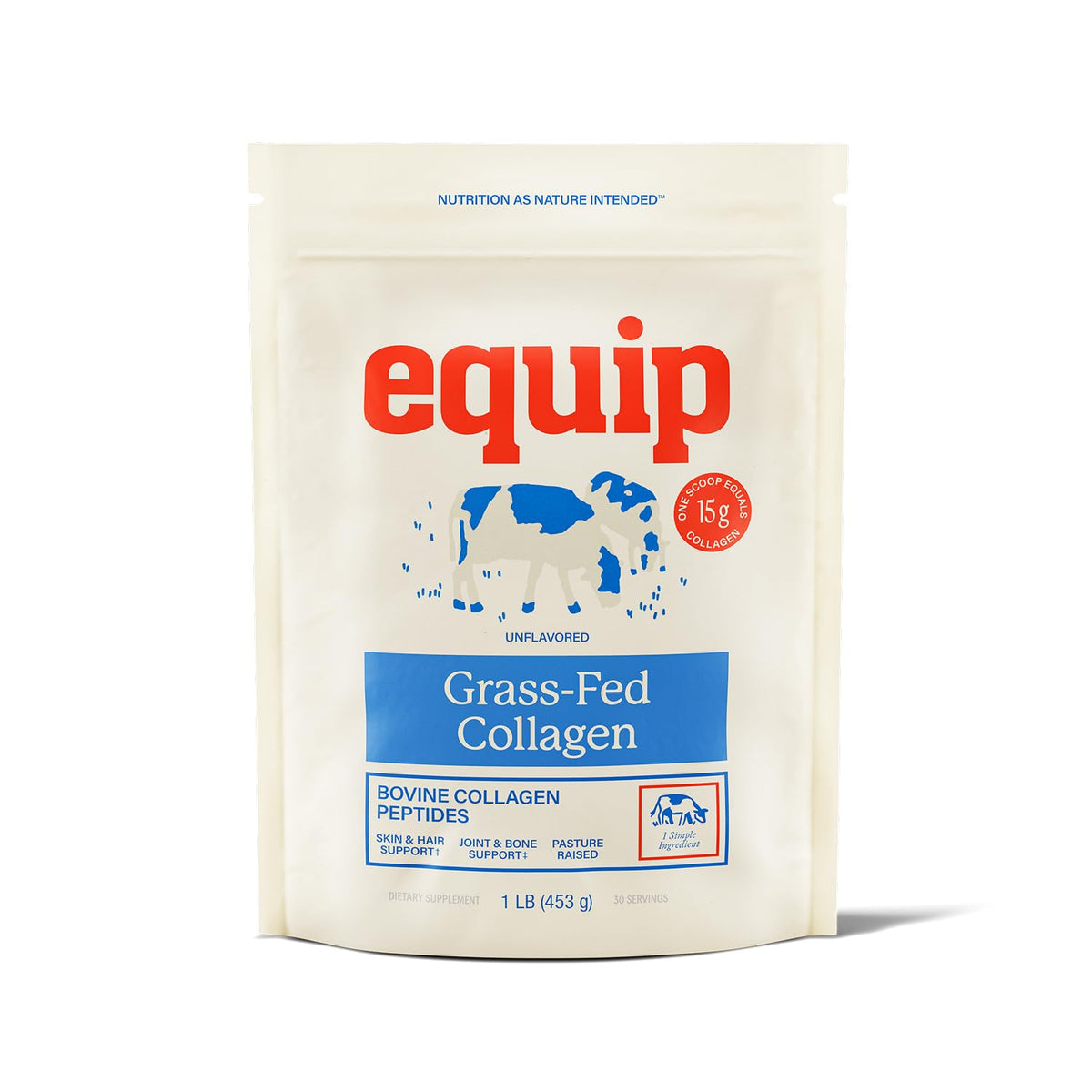 Equip Foods Grass-Fed Collagen Powder – Unflavored, Non-GMO | 30 Servings