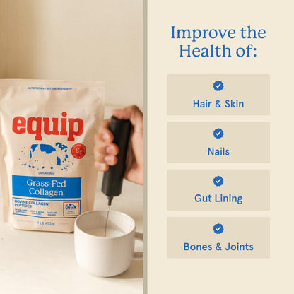 Equip Foods Grass-Fed Collagen Powder – Unflavored, Non-GMO | 30 Servings