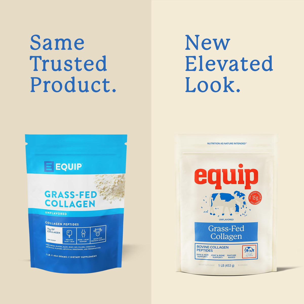Equip Foods Grass-Fed Collagen Powder – Unflavored, Non-GMO | 30 Servings