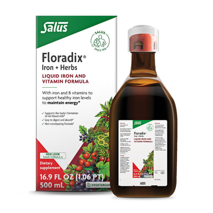 Floradix Hierro y Hierbas – Suplemento de hierro líquido para la energía (16.9 fl oz)