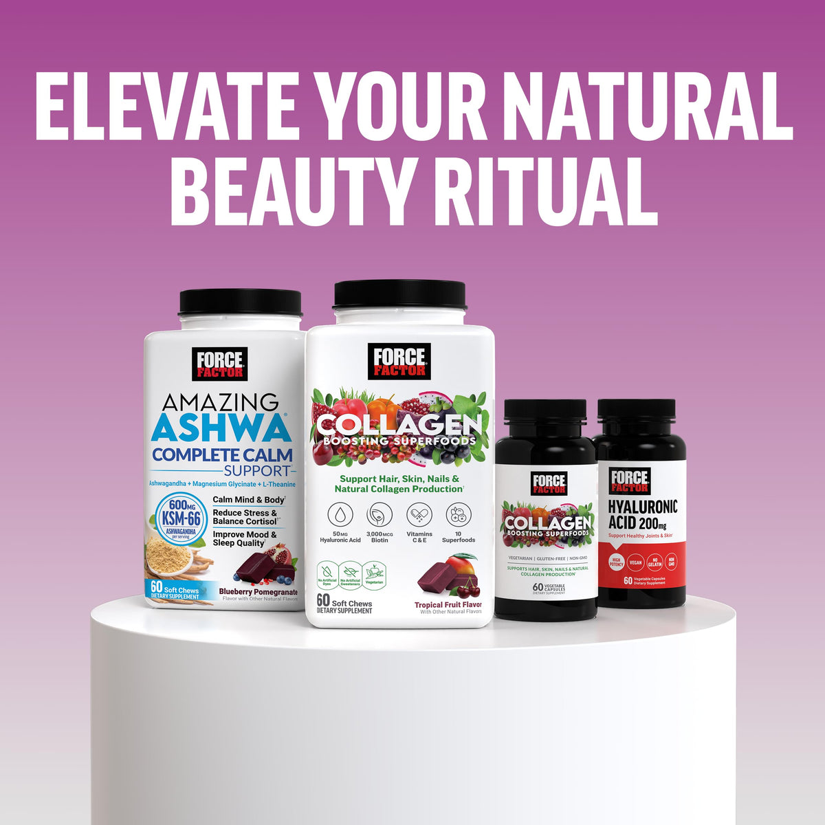 Acelerador del crecimiento del cabello multivitamínico de Force Factor | Lustriva, biotina y vitaminas A-E | 90 cápsulas