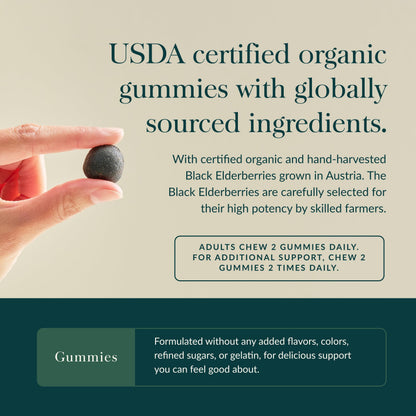Gomitas de saúco negro de Gaia Herbs – Apoyo inmunitario de fuerza extra | 120 gomitas