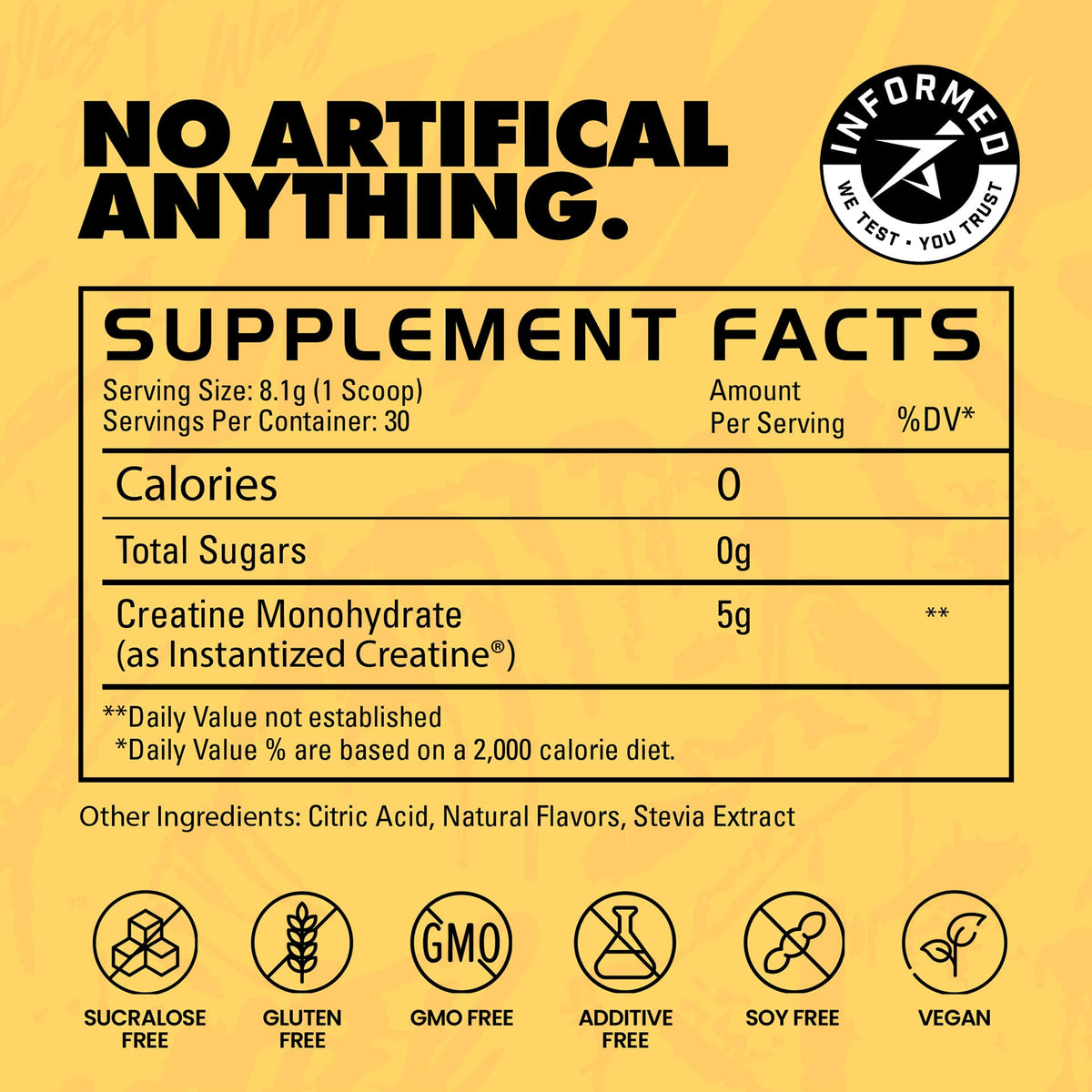 Gains in Bulk Instantized Creatine Monohydrate – Sweet Lemonade 30 Servings - Calm Era