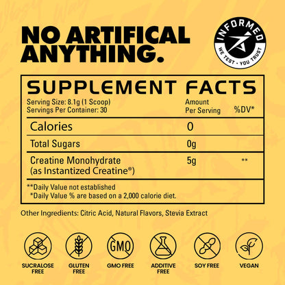 Gains in Bulk Instantized Creatine Monohydrate – Sweet Lemonade 30 Servings - Calm Era