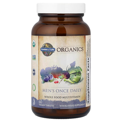 Garden of Life Once Daily Men's Multivitamin – Organic Vegan for Men, Prostate & Heart Support, 60 Tablets - Calm Era