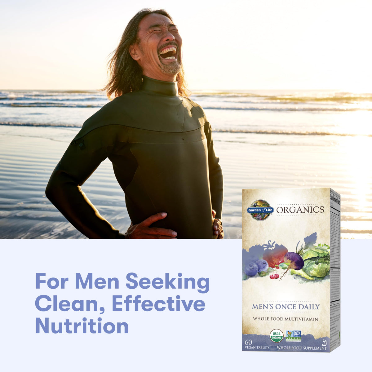 Garden of Life Once Daily Men's Multivitamin – Organic Vegan for Men, Prostate & Heart Support, 60 Tablets - Calm Era