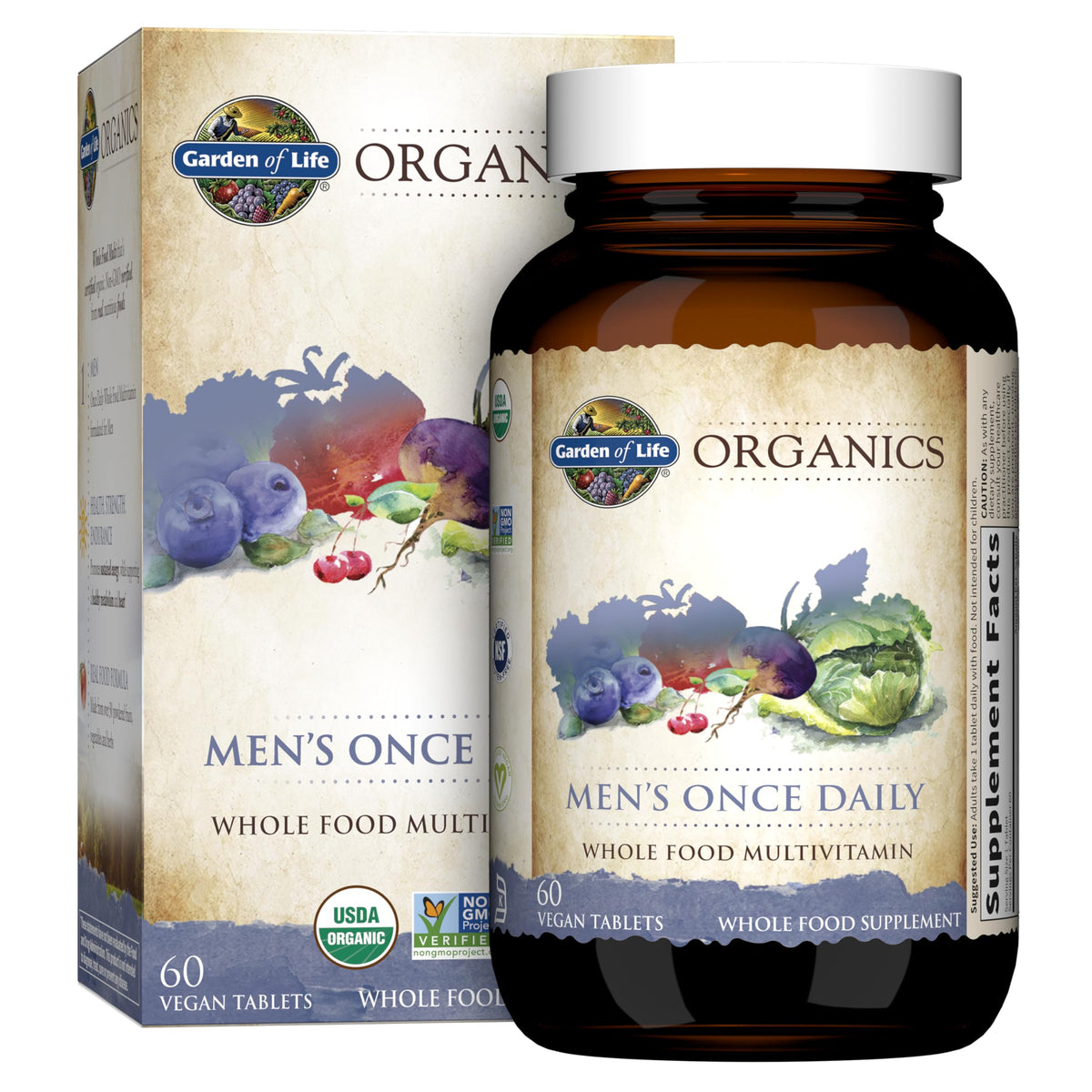 Garden of Life Once Daily Men's Multivitamin – Organic Vegan for Men, Prostate & Heart Support, 60 Tablets - Calm Era