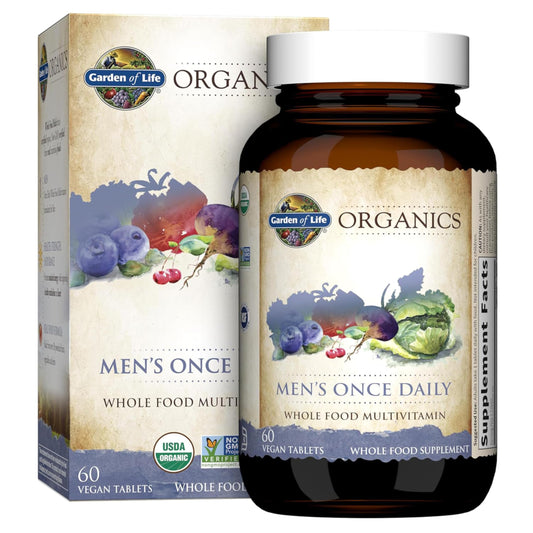 Garden of Life Once Daily Men's Multivitamin – Organic Vegan for Men, Prostate & Heart Support, 60 Tablets - Calm Era