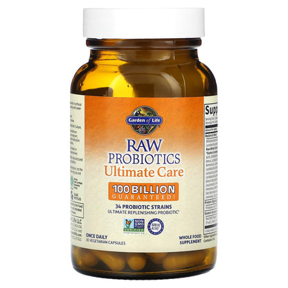 Garden of Life Probióticos Ultimate Care – 100 mil millones de UFC, 34 cepas, 30 cápsulas