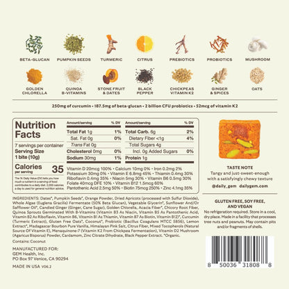 GEM Multivitamínico Diario en Mordiscos – Nutrición de Alimentos Integrales para Mujeres y Hombres | 28 Porciones