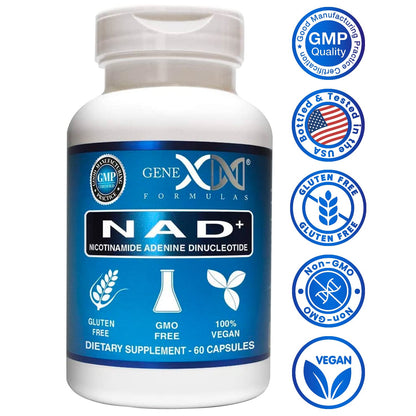 Genex NAD+ 250mg – 60 Cápsulas | NAD+ Real, No un Precursor