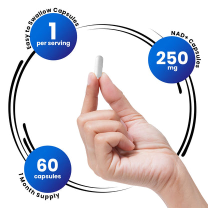 Genex NAD+ 250mg – 60 Cápsulas | NAD+ Real, No un Precursor
