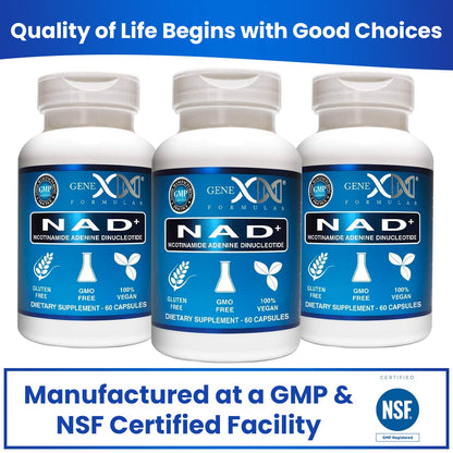 Genex NAD+ 250mg – 60 Cápsulas | NAD+ Real, No un Precursor