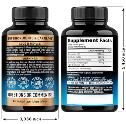 Glucosamina Condroitina MSM Colágeno – Apoyo Articular (240 Cápsulas) | Hecho en EE. UU.