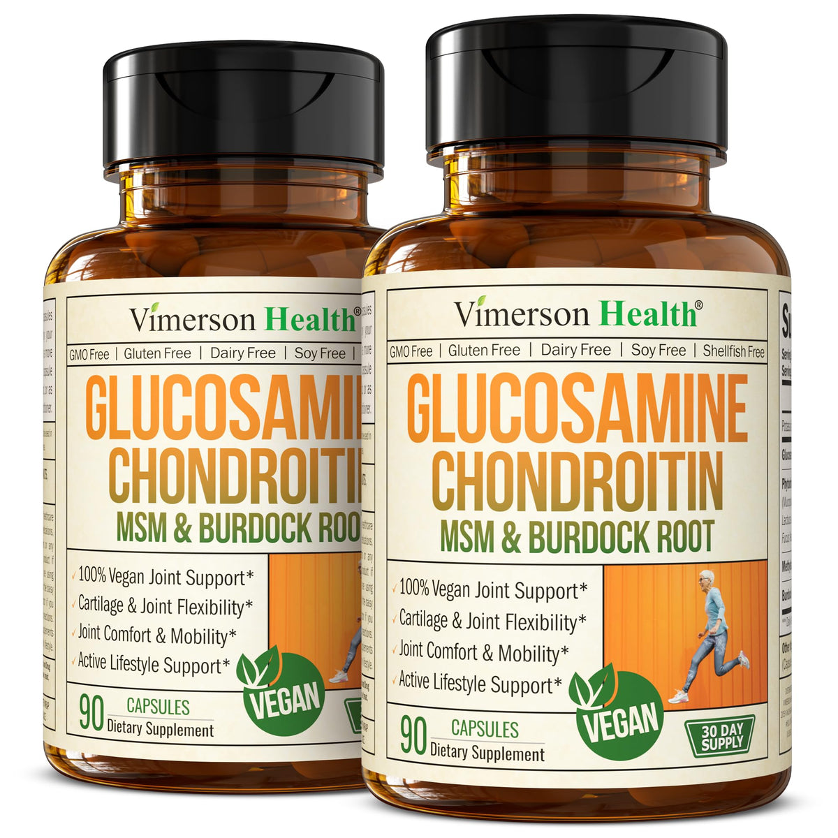 Glucosamina Condroitina MSM – Soporte Vegano para Articulaciones con Sulfato de Glucosamina 1500 mg | Paquete de 2