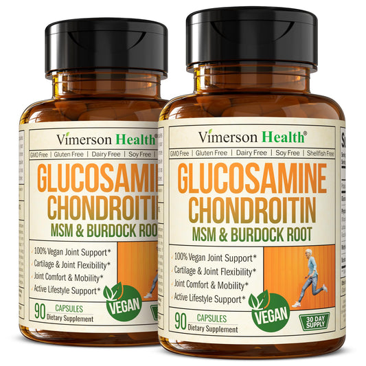 Glucosamina Condroitina MSM – Soporte Vegano para Articulaciones con Sulfato de Glucosamina 1500 mg | Paquete de 2