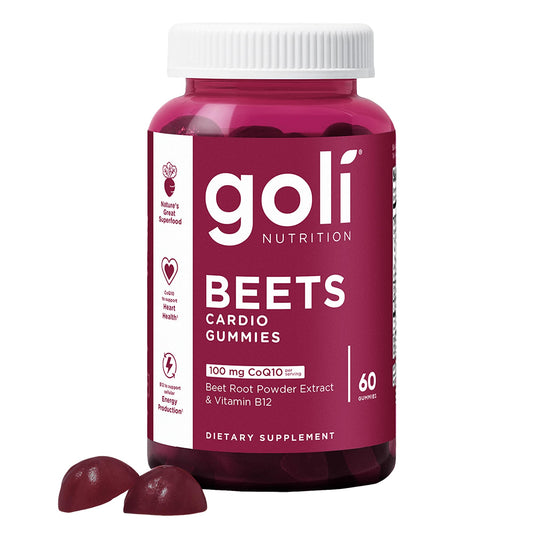Goli Nutrition Beets Cardio Gummies bottle on a white background