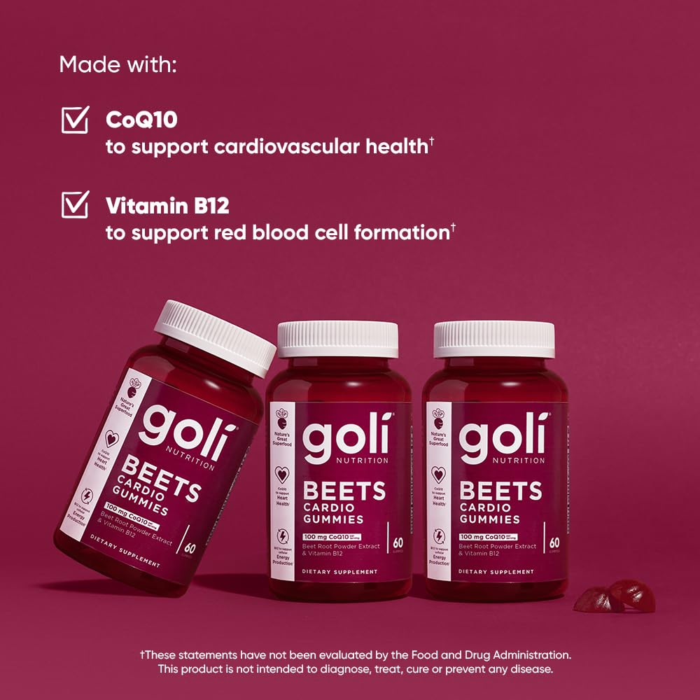Gomitas Goli Beets Cardio — CoQ10 y extracto de remolacha, 60 unidades