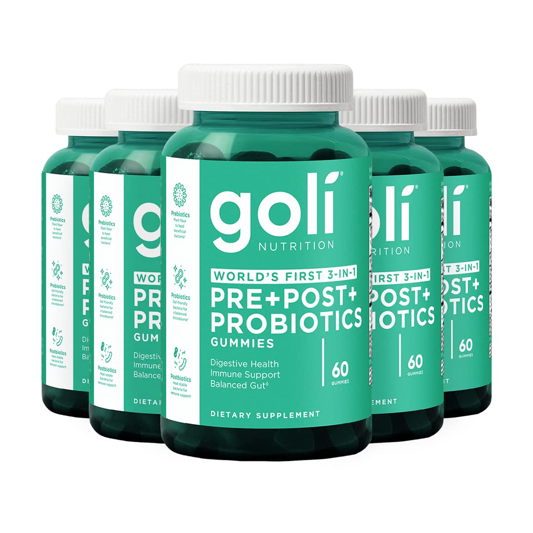 Gomitas Pre+Post+Probióticos de Goli – Sin Gluten, Vegano, No OGM | 300 Unidades